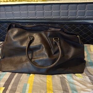 Elegant Black Leather Tote Bag